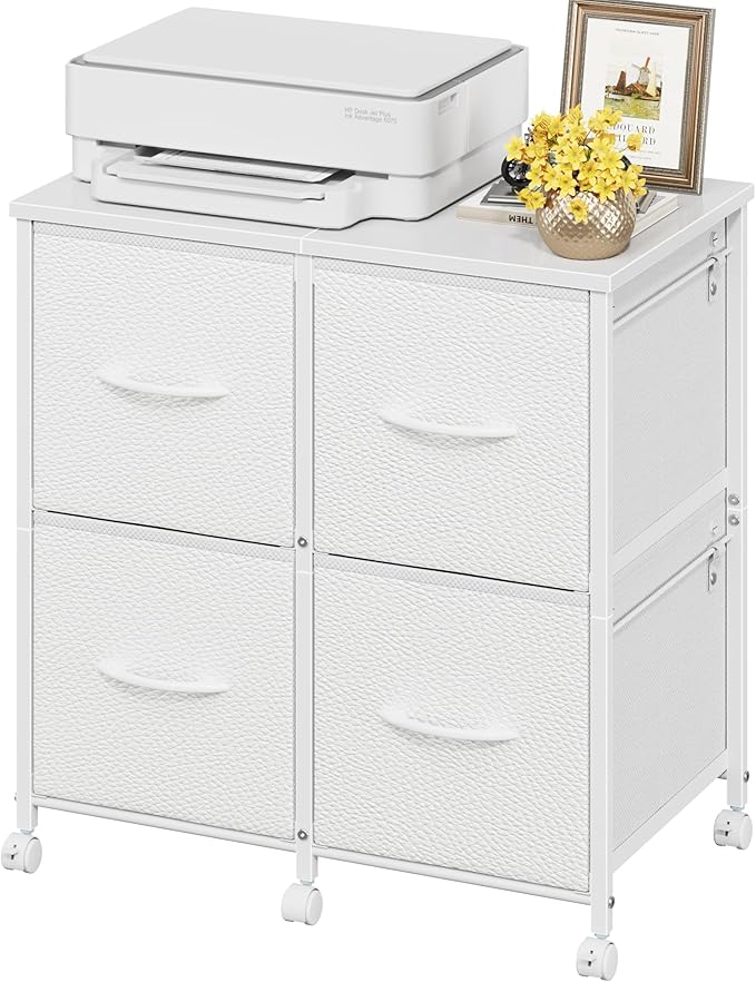 4 Drawer Lateral File Cabinet, Mobile Filing Cabinet by HIGDBFE