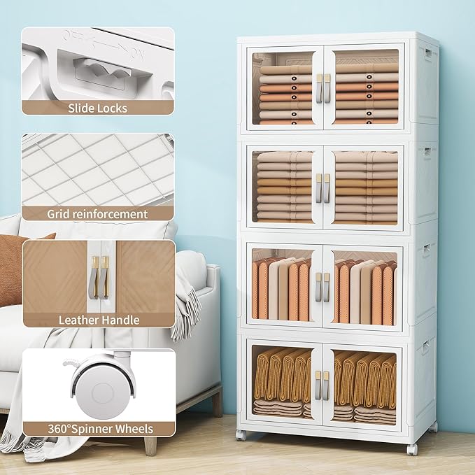 Large Clear Stackable Storage Bins - Image 3