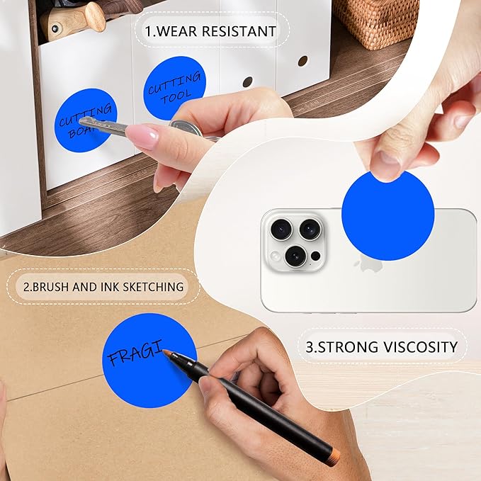 2 Inch Blue Circle Stickers 500 Pcs, Permanent Color Coding Dots - Image 3