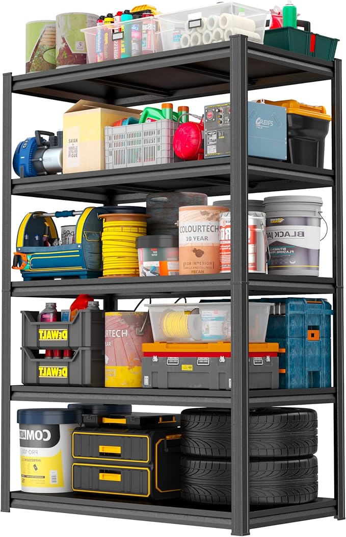 72"H Storage Shelves 5 Tier Garage Shelving Unit 3000LBS Metal Shelving Heavy by PRESTELION