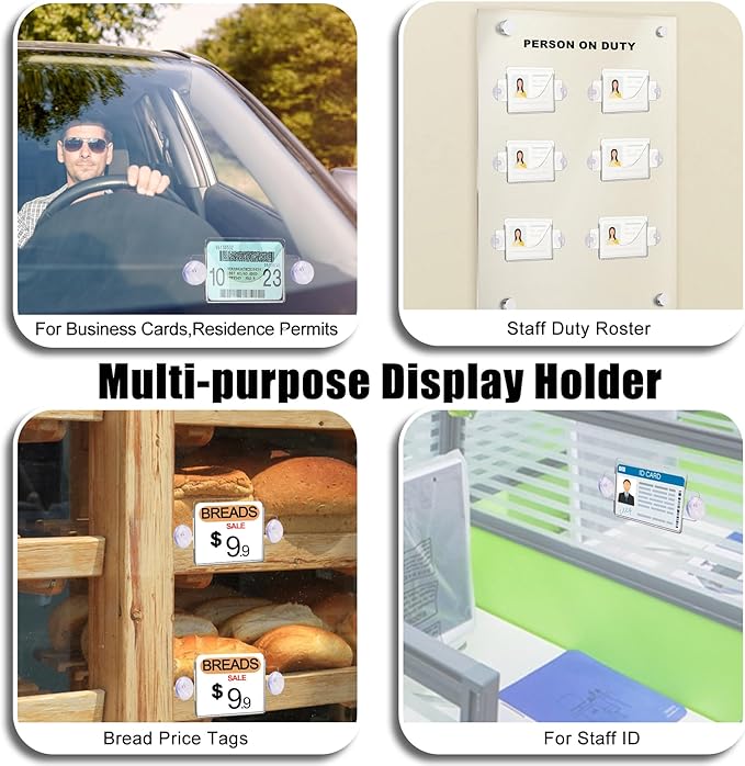 4 Pack Parking Permit Holder for Car Windshield, Acrylic Pass Holder - Image 6