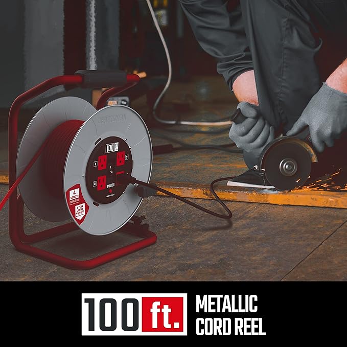 CRAFTSMAN 100 Ft. Contractor Retractable Extension Cord Reel - Image 8