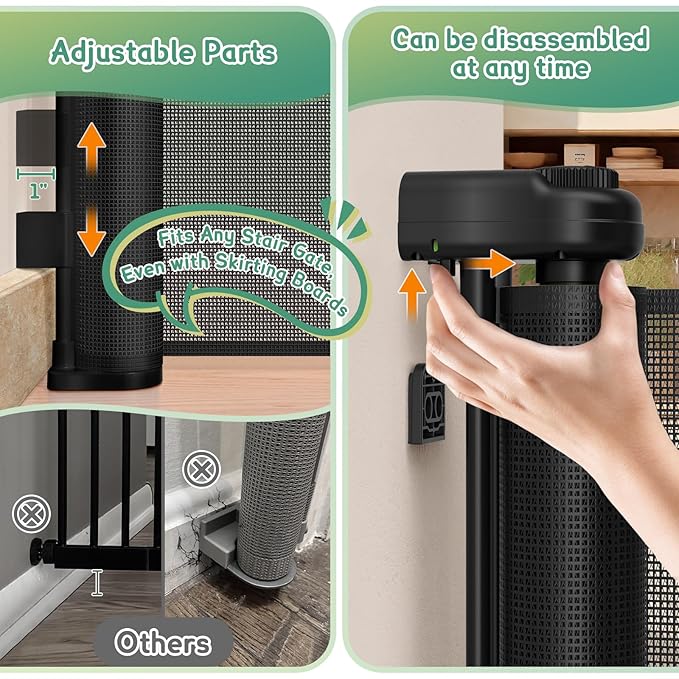 200'' Retractable Baby Gates Extra Wide, Extra Long Retractable Baby Gate - Image 8
