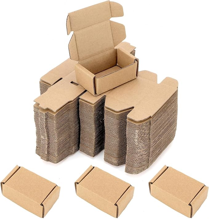 Ellbest 50Pcs Foldable Kraft Boxes Rectangular Boxes Recyclable Cardboard by Ellbest