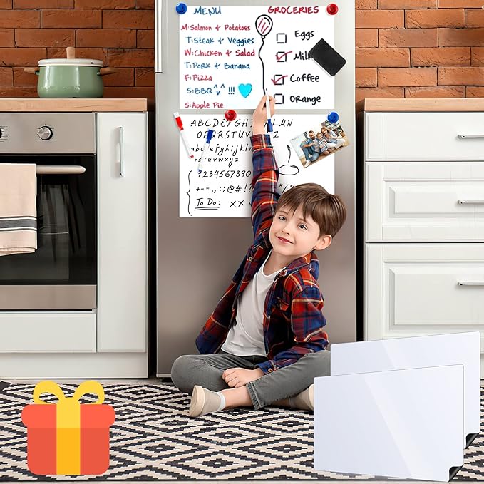 Magnetic Whiteboard for Fridge, 2 Pack 12x16 Inch Dry Erase Board for - Image 3