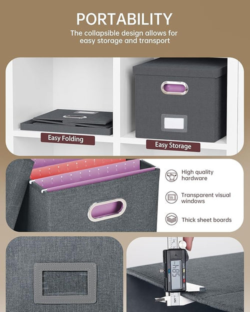 2 Pack File Storage Organizer, Filing Box, Portable File Box - Image 2