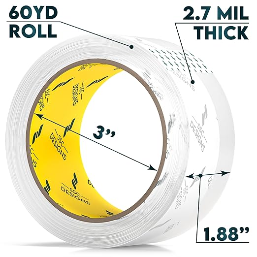 Packing Tape Clear Packaging Tape Heavy Duty Strong Shipping Refills Dispenser - Image 2