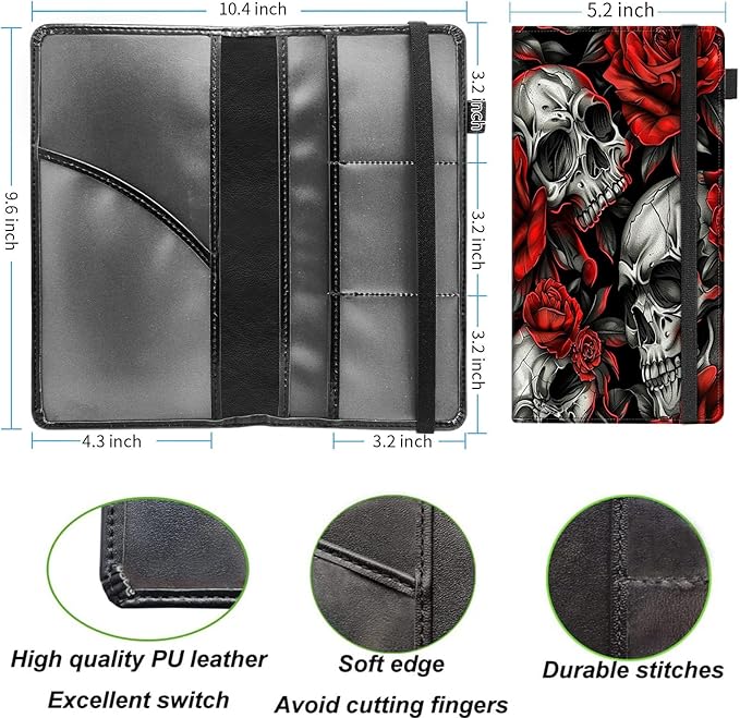 Car Registration and Insurance Holder, Leather Vehicle Glove Box Organizer - Image 4
