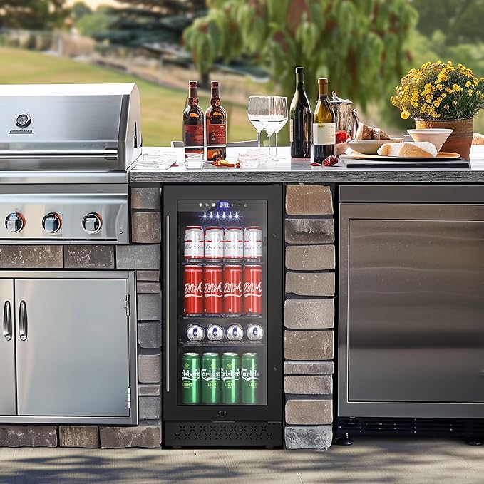 Tylza 15 Inch Beverage Refrigerator, Under Counter/Freestanding Drink Fridge - Image 8