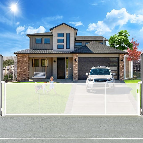 160" Retractable Baby Gates Extra Wide Dog Gate, Long Child Safety Gate by Pravoluxmax