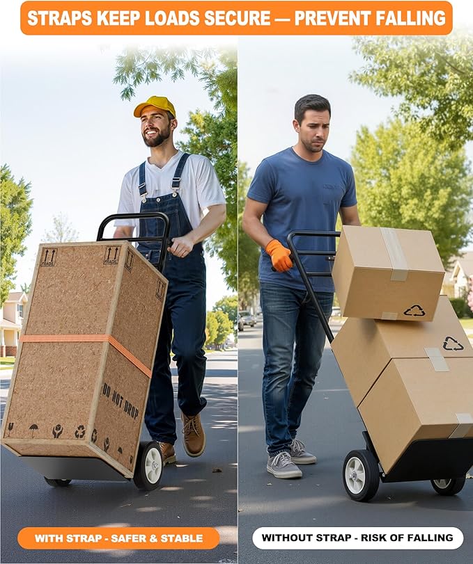 Folding Hand Truck Heavy Duty, 600 LB - 800 LB Moving Dolly Cart - Image 9