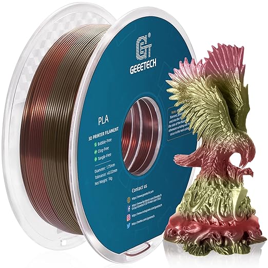 Geeetech Metal-Like Shiny Silk Bronze Rainbow 3D Printer PLA Filament, Shine - Image 2