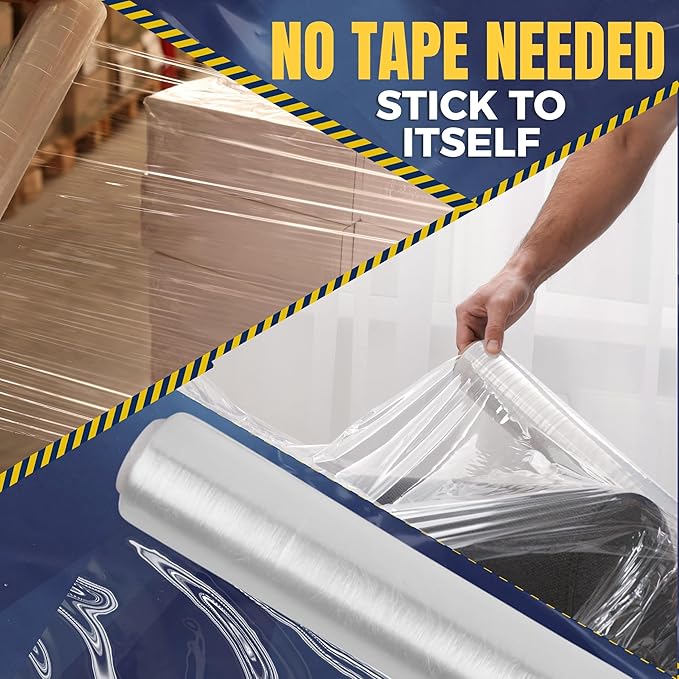 Rockin Rolls Stretch Film Wrap, 4 Rolls Heavy Duty Pallet Wrap – 18" x 1500 FT - Image 5