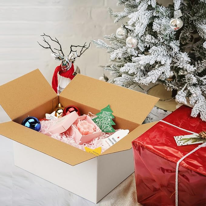 Famagic 10 Pack 10x7x5 Inch Small Shipping Boxes White Corrugated Cardboard - Image 5