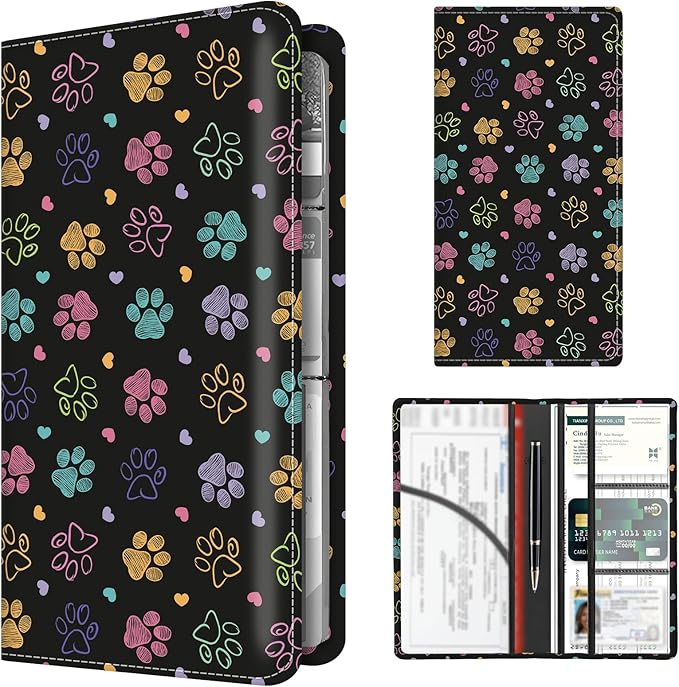 Premium Car Registration and Insurance Card Holder, Cute PU Leather Car by Unknown