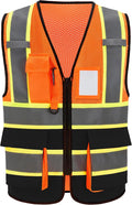 A-SAFETY Mesh High Vis Vest Lightweight Reflective Construction Vest by A-SAFETY