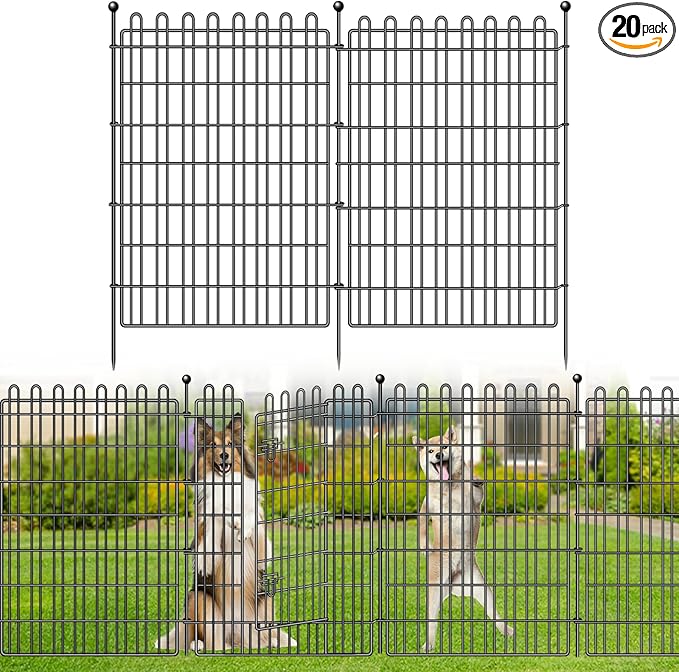 20 Panels No Dig Decorative Garden Fence by OutdoorFence