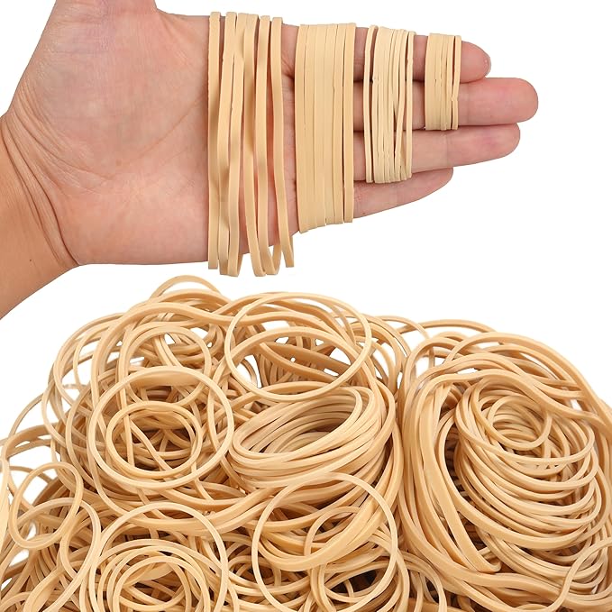 HAIDIBAO-Rubber Bands Assorted Sizes Beige Elastic Bands - Image 5