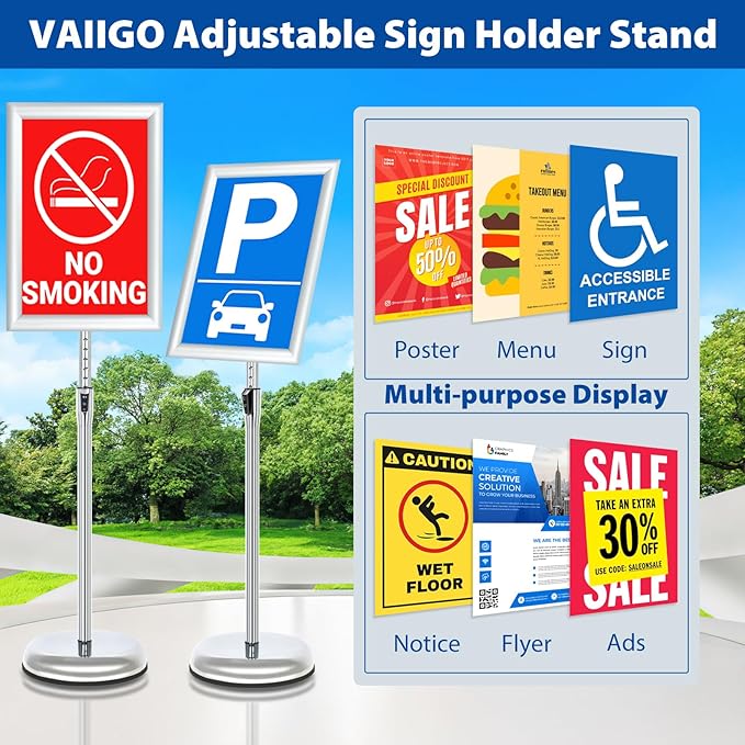 6Packs Floor Standing Sign Holder Stands - Image 2