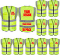 BeautyWill 10/20 Pack Custom Logo Safety Vest, Bulk High Visibility Class 2 by BeautyWill