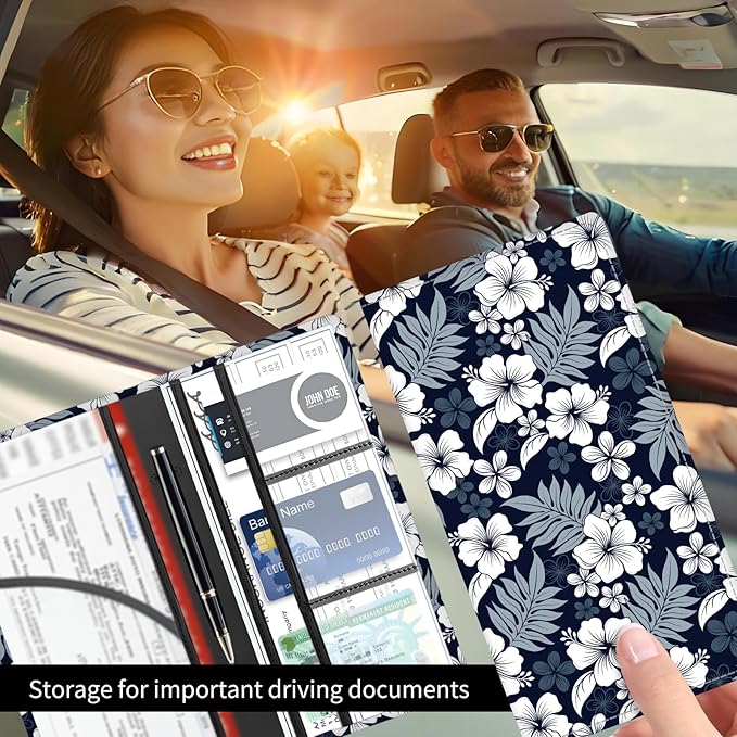 Premium Car Registration and Insurance Card Holder, Cute PU Leather Car - Image 2
