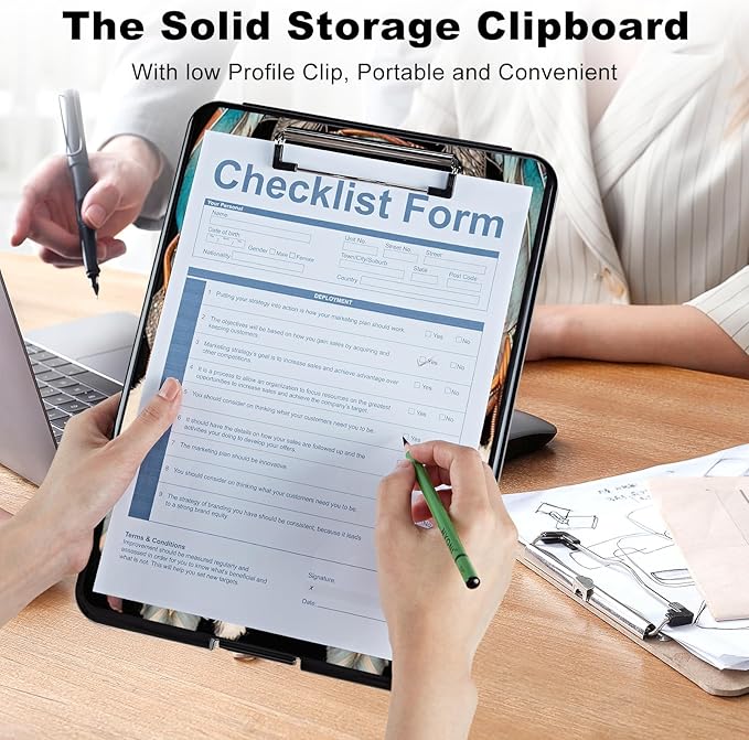 Dream Catcher Wolf Heavy Duty Foldable Plastic Storage Clipboard - Image 4