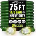 75ft Outdoor/Indoor Extension Cord 14/3 Gauge Heavy Duty 3 Prong SJTW, by LifeSupplyUSA