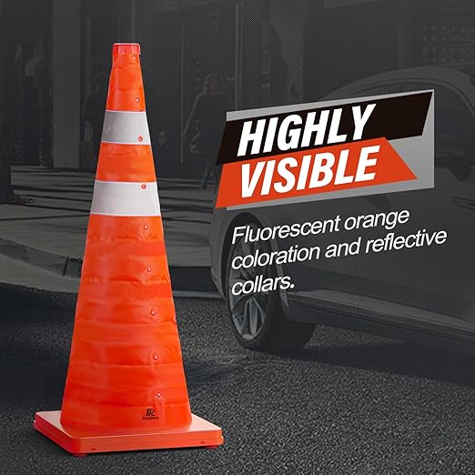 RoadHero 28 Inch 1 Pack Collapsible Traffic Safety Cones, Parking Lots - Image 8