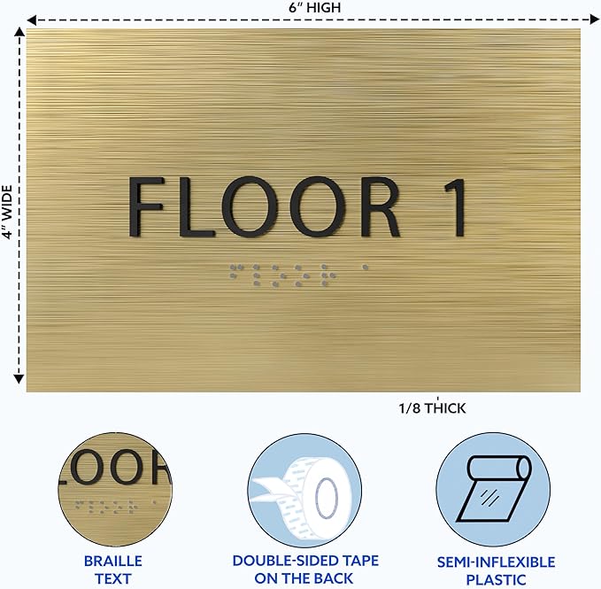 6" X4" Floor 1 Sign - Image 3