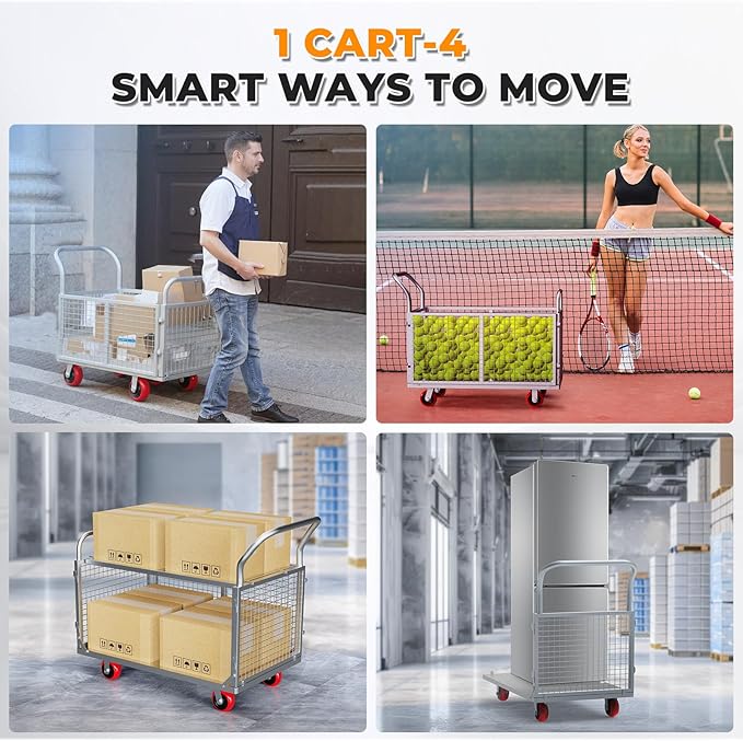 2IN1 Steel Panel Cart Dolly – Heavy Duty Drywall Lumber Truck Cart - Image 7