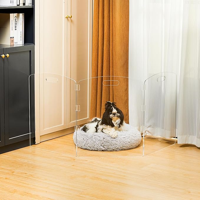 Modern Frame Clear Acrylic Freestanding Pet Gate - Image 5