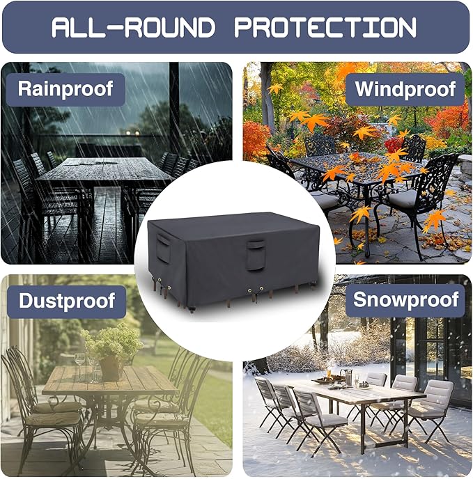 Heavy Duty Patio Furniture Covers Waterproof, 600D Outdoor Furniture Cover - Image 6