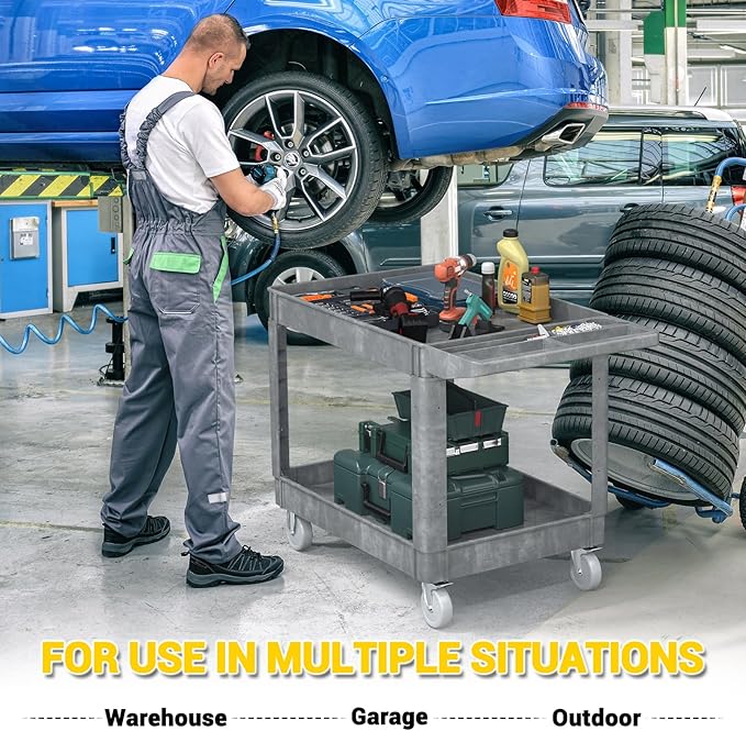Heavy Service Utility Cart on Wheels, Tool Cart on Wheels, Service Cart - Image 7