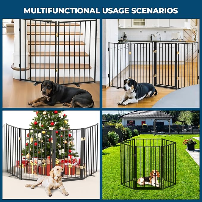 Metal Freestanding Dog Gate Outdoor-6 Panels - Image 7