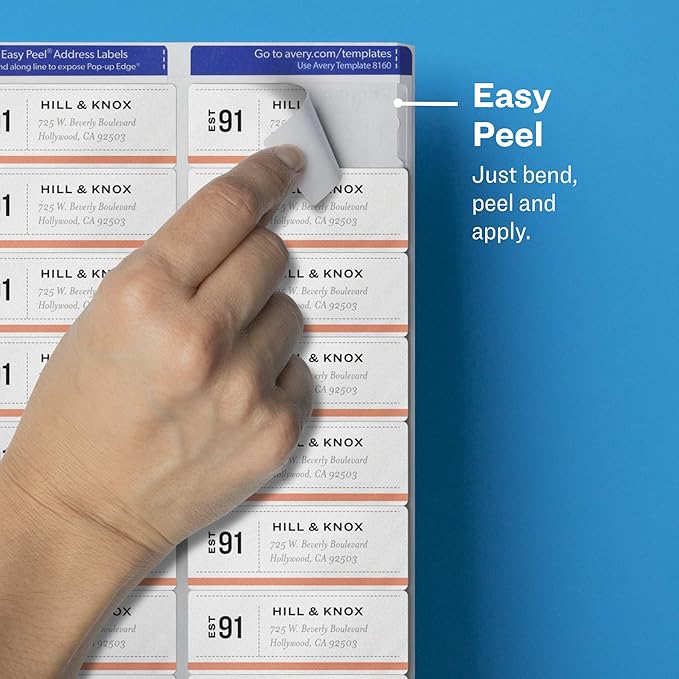 AVERY Clear Address Labels 1 x 2-5/8 inch | Matte Finish | Sure Feed Technology - Image 3