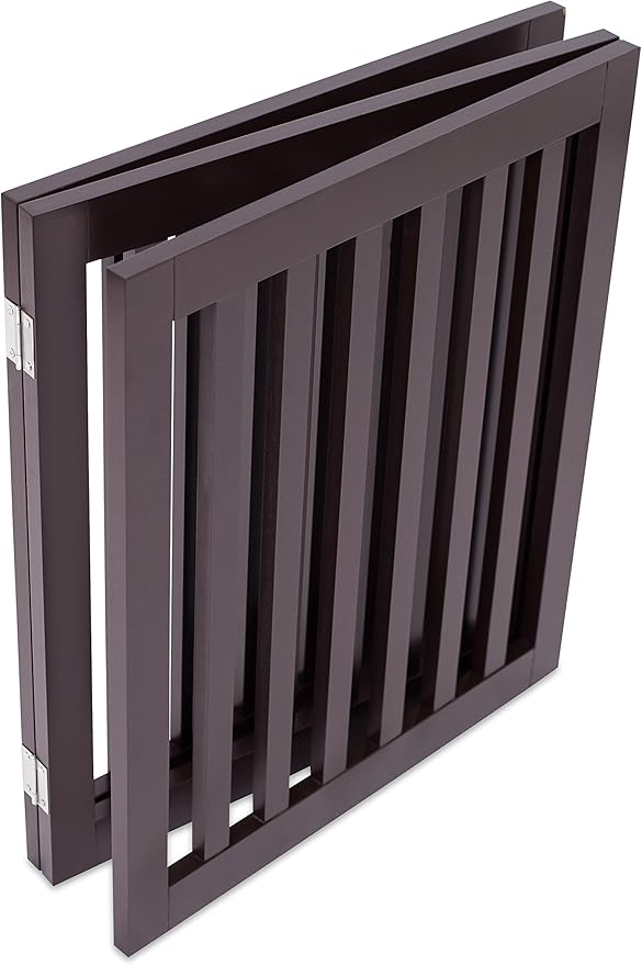 INTERNET'S BEST Dog Gate Indoor Freestanding Pet Barrier, Folding Wood Dog Fence - Image 9