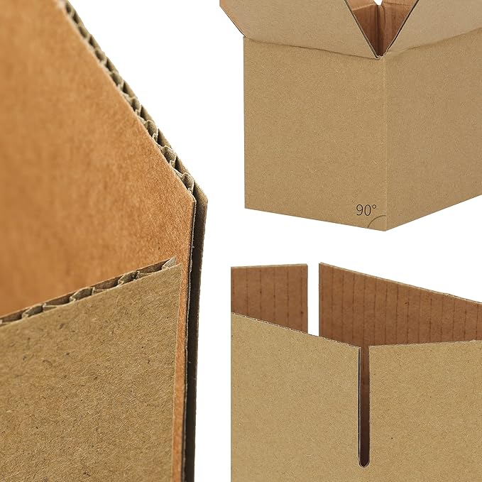 FARRAY Shipping Boxes 6x4x4 inches, 50 Pack Sturdy Kraft Corrugated Small - Image 5