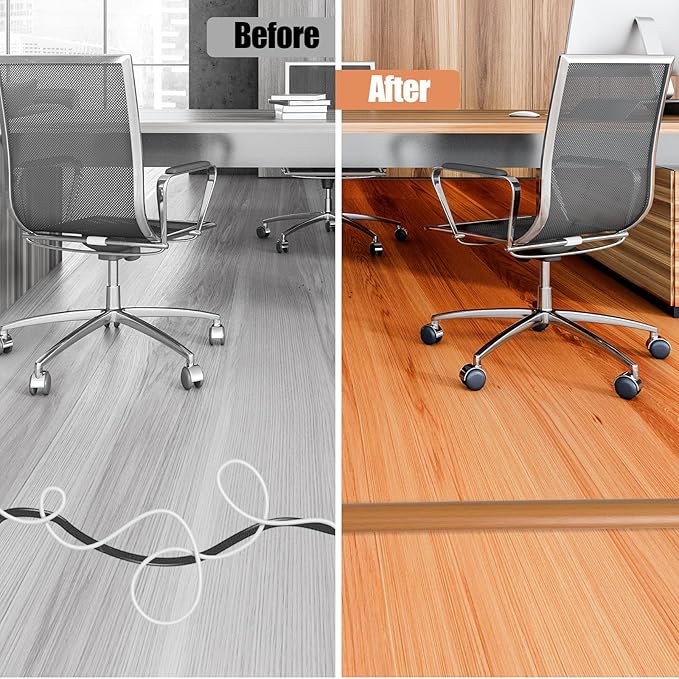 Floor Cord Cover Cavity 0.8"x0.37" Self Adhesive Cord Hider, 10FT Low Profile - Image 5