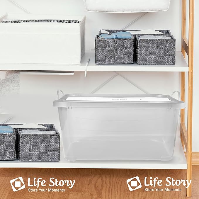 Life Story 6 Pack Light Duty Stackable Storage Bin, 55 Quart Home Organizer - Image 5