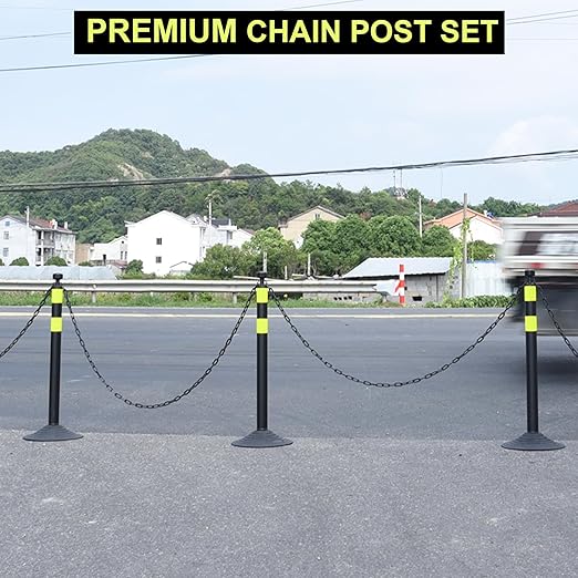 OrangeStar 6 Packs Traffic Delineator Post Cones, Crowd Control Stanchion Sets - Image 4