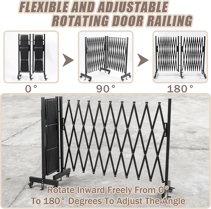 18 FT 44" High Industrial Metal Expandable Barricade，Retractable Traffic Fence - Image 8