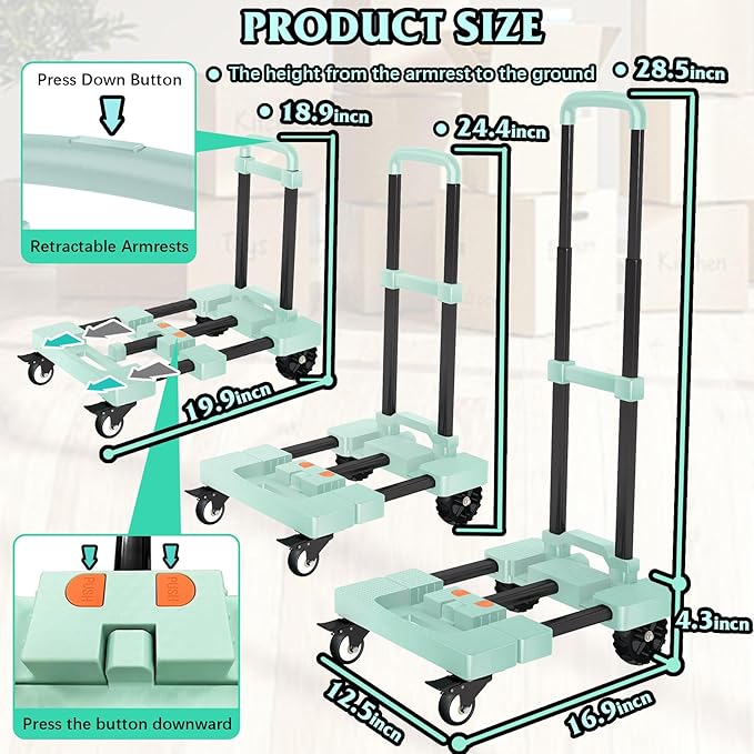 Heavy-Duty 500LB Capacity Hand Truck - Image 2