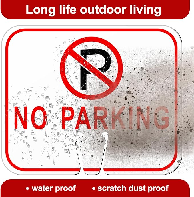 Geetery 6 Pcs No Parking Signs Traffic Cone, 12.6 x 10.43 Inches Plastic - Image 6