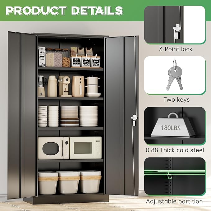 INTERGREAT 72-Inch Metal Storage Cabinet - Image 6