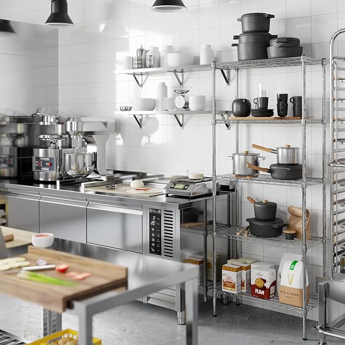 14" Deep x 30" Wide x 74" Height Wire Shelving Kit | 5-Tier | NSF Commercial - Image 6