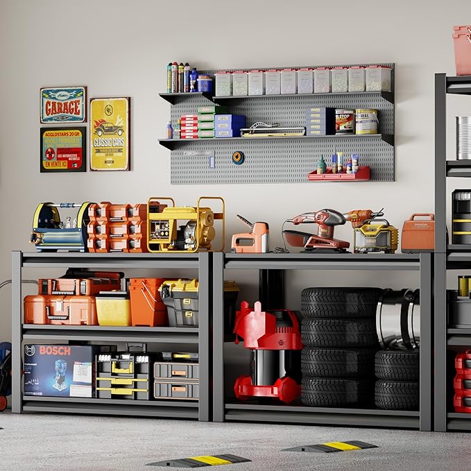 48" W Garage Storage Shelves 2500LBS Heavy Duty Garage Shelving 5 Tier - Image 9