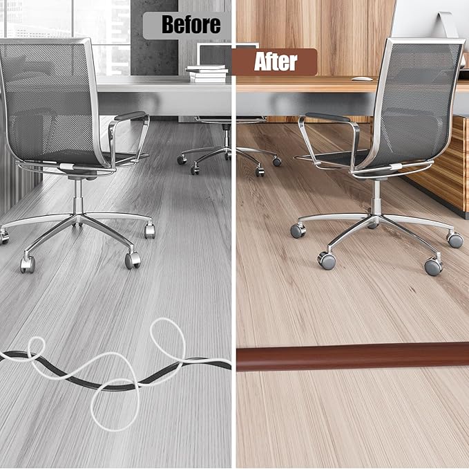 Floor Cord Cover Cavity 0.8"x0.37" Self Adhesive Cord Hider, 10FT Low Profile - Image 4