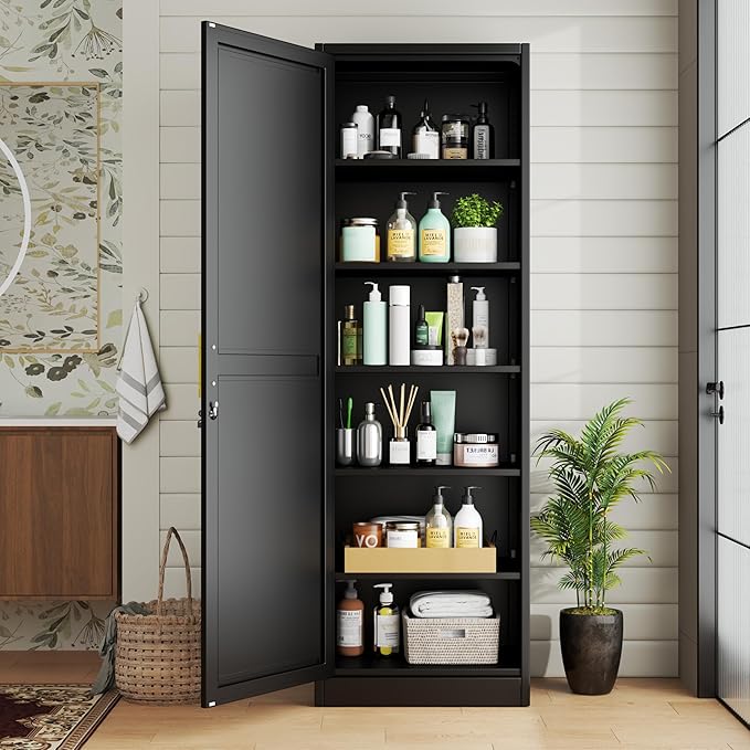 Metal Locker Cabinet, 19.7’’W Narrow Lockable Single File Storage Cabinet by Unknown