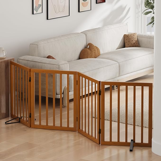 Dog Gate, Bamboo Free Standing Dog Gates - Image 7
