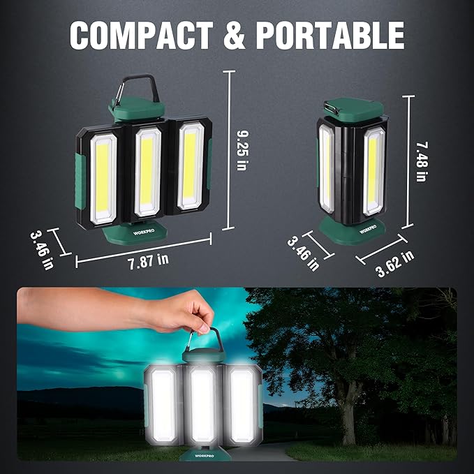 WORKPRO Rechargeable USB-C LED Work Light, Foldable Magnetic Light - Image 7